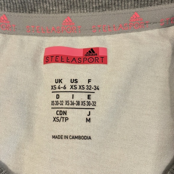 Adidas Stellasport Oversized Grey and White Mesh Back T-Shirt Size XS - Picture 14 of 16